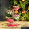 Decorações de Natal 2022 Lingue de Natal Stand 2 Resina de camada de alimentos Serviço de bandeja Cupcake tocador de tabela Decoração de decoração Ornamentos rack dhgcm