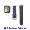 L Designer Leather Straps Smart Watch Band Alligator Alligator em relevo Padrão de pele de pele de pele Fivela de fivela com pulseira de botões para homens para homens