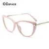 Солнцезащитные очки рамы 45366 Cat Eye Antible-Slue Light Glases Рамки женщины красные розовые оптические очки модные рецептурные очки компьютерные очки T2201114