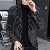 Erkekler Takım Blazers Sonbahar ve Kış Erkek Lüks Moda Kişilik Bir Düğme Takım Uygun Eğlence Konfor İngiliz Gençlik Blazer Coat 3xl 221114