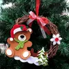 Juldekorationer Garland hängande prydnads kransdekoration Santa Clause Snowman Bear Reindeer Decor Tree Ornaments