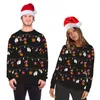 Heren truien Unisex 3D-geprinte lelijke kersttrui mannen vrouwen grappig schandalig plakkerig kerstsweater ronde hals truien tops