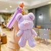 Keychains Cartoon Cute Candy Color Bear Plush Keychain Fashion Girl Bag Pendant Car Accessories Keyring Decoration Gift Key Holder Jewelry T220909