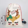 Christmas Decorations Gifts Santa Sack Claus Cotton Storage Candy Canvas Drawstring Bag Ornaments Large Gift Bags