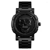 Armbandsur 2022 Creative Fashion Skull Quartz Wrist Watch Män rostfritt stål Remsportklockor Vattentät manlig klocka Relogio Masculino