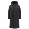 Men's Down Brand Winter 90% Withe Duck Jacket Men Long Parkas Fashin Coats For Thicken Warm Over-the-knee Overcoat