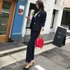 Women's Two Piece Pants Elegant Suits Woman Slim Suit Jacket Female Work Uniform Blazer Set Pant For Women