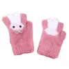 Accessoires cheveux 3-8 ans chaud doux laine dessins animés enfants gants enfant doigt complet bébé garçons filles mitaines hiver tricoté