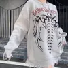 Женские свитера Y2K Skeleton Cashmere Sweater Женский корейский стиль свободный теплый вязаный пулвер