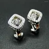 Stud Earrings Selling 925 Sterling Silver Dancing Diamond CZ Womens For Engagement / Party Birthday Gift