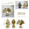 Titulares de vela preto portador de ferro forjado Base Golden Base Living Desktop Decoração de Christmas Leaf Crafts Simple 2022 Gold