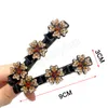 Pince à cheveux pour femmes coréennes avec 3 fleurs en cristal sur le côté filles tressées Haircips doux élégant Barrettes accessoires pour cheveux