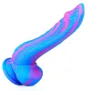 Nxy dildos dongs octopus siliconen kleur regenboog penis vloeistof multi-lagen transparante kristallen simulatie grote volwassen producten 220516