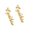 1 coppia Orecchini personalizzati di nome personalizzato per donne personalizzano il regalo di orecchini per talloni di nome corsivo iniziale per amiche Girls5520115