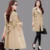 Trench Coats de Femmes 2022 Spring automne Mabinement Slim Single Single Breasted Breaker Femmes Long Femmes Tifargan Female Top d'extérieur féminin