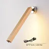 Wandlampen Holz LED Flexibles/einstellbares Leselicht im Schlafzimmer Nachttisch Nordic Wandleuchte Wohnzimmer Flur Flur