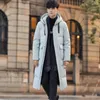 Piumini da uomo moda inverno uomo giacche lunghe con cappuccio solido spesso caldo 90% bianco anatra parka cappotto giacca a vento con tasche