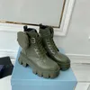 Män kvinnor Rois Boots Monolith Renylon Boot Ankel Martin Boots Militärinspirerade stridsstövlar Nylon Bouch fäst vid vristen med remmen stor storlek NO43