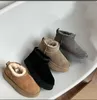 Bot botları ug ultra mini platform bot uggly wgg tasarımcı kadın kış ayak bileği avustralya kar kalın alt gerçek deri sıcak kabarık patik ile
