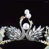 Headpieces 2022 -selling Bridal Tiaras Luxury Crystal Swans Crowns For Wedding Girls Birthday Party Headband Wholesale SQ322