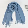 Autumn Winter 2022 New Solid Scarf Japanese and Korean Sweet Style Cashmere Like Scarf Women's Warm Neck Fashion Shawl