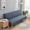 Stol täcker armlösa futon slipcover stretch folding bäddsoffa med elastisk botten monterad soffmöbler skydd för husdjur barn