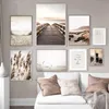 Schilderijen Scandinavian Nature Landscape Canvas schilderen gras brug strand zonsondergang muur kunst poster Noordse print moderne foto home decor 221021