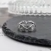 Bague Hip Hop Personnalisée Bague Ouverte Coeur en Alliage Cadeau Saint Valentin Réglable