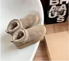 Ultra Mini Boot Designer Donna Stivali da neve con plateau Australia Scarpe calde in pelliccia Vera pelle di castagna Stivaletti soffici alla caviglia per le donne Antilope colore marrone uu