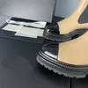XN020 Nieuwe Graphy Martin-laarzen Open rand kralen lederen stof met gouden metaalaccessoires Eyen Zipper modieuze avant-garde 35-42 maat
