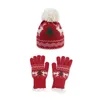 Bérets Boys Flap Hat Women's Winat's Winter European and American Christmas Tricots Gants Two Piece Two Treesed Wool lapins Femmes