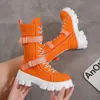 أحذية Boots Women's Boots و shichtsoled Boots Boots Laceup أحذية Midcalf غير رسمية مستديرة من أحذية إصبع القدم سميكة 221114