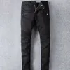 Мужские джинсы роскошь дизайнеры расстроены Франция мода Пьер Пряга прямой байкерская дыра растяжение джинсовая джинсовая джинсовая джинсы.