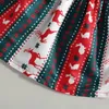 Girl Dresses Christmas Little Girls Breathable Dress Elk Snowflake Printing Splicing Off Shoulder Flare Long Sleeve Princess Skirt