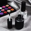 100pcs 15ml Black Frost Clear Empty Bottle Nail Polish Glass Bottle 1/2oz nail enamel Containers glass bottle with brush cap F2744