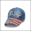 Partyhüte Trump 2024 Baseballkappe USA Hut Wahlkampfhüte Cowboy Diamantkappen Verstellbare Snapback Frauen Denim Drop Lieferung Dhq9W