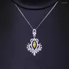 Anhänger Halsketten PT950 Platin Überzogene Kristall Für Frauen Mode Schmuck Pfau Halskette Marke Design Choker Zubehör