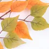 Flores decorativas Planta de simulação de folhas de bétula artificial de bétula para decoração de decoração de casamentos, arranjo de festas de festa