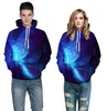 Women's Hoodies Star 3 D Digital Printing Hooded Couples Fleece Blouse Female Fashion Tide