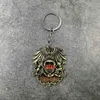 Keychains moda punk antiguidade anel de anel britânico banda de rock britânica queen kichain titular de carro cháveiro -chave jóias de pendente T220909