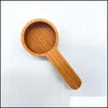 Measuring Tools Walnut Wood Measuring Spoons Tools Wooden Short Handle Coffee Spoon Bar Kitchen Home Baking Tool Tea Salt 10Qy D3 Dr Dhi62