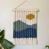 Tapissries Creative Hand Woven Bohemian Tapestry Boho Wall Hanging Macrame Tassel Landscape Bakgrund Väggmålning Hemmet Dekoration