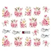 Hele DIY Designer Water Transfer Tips Nail Art Pink Rose Flower Sticker Sticker Decals Women Beauty Wedding275D