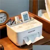 Tissue Boxes Napkins Tissue Storage Box Er Napkin Holder Mtifunctional Sundries Ontainer Stationery Organizer For Bedroom Office B Dhujq