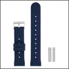 Cinturini per orologi Cinturino per orologio in gomma da 20 mm / 22 mm Cinturino di ricambio per subacqueo impermeabile Cinturino per cinturino nero / blu Sile Barre a molla Fibbia ad ardiglione Otiyh