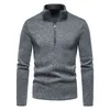 Męskie swetry jesienne zamek błyskawiczny Sweet stały kolor bluzy o wysokim kołnierzu pullover skoczki na dużą ilość golf top s3xl 221115