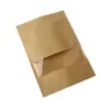 Cadeau cadeau de haute qualité 10pcs / lot kraft papier sac fenêtre fermeture à glissière vide alimentaire séché fruits thé paquet auto-scellage fermeture à glissière stand up sacs 221108