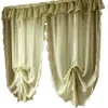 Tenda Tende Corte Stile Americano Finestra Pelmet Cucina Trasparente Verde Bianco Tulle Per Soggiorno Camera Da Letto Porta Filati Caffè