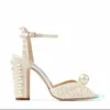 Sandales Escarpins De Mariage Talons Hauts Eu35-42 Belles Perles Blanches Parfaites Designer