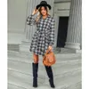 Women Plaid Casual Dresses Long Sleeve Tie Front Button Down V Neck Shirt Dress